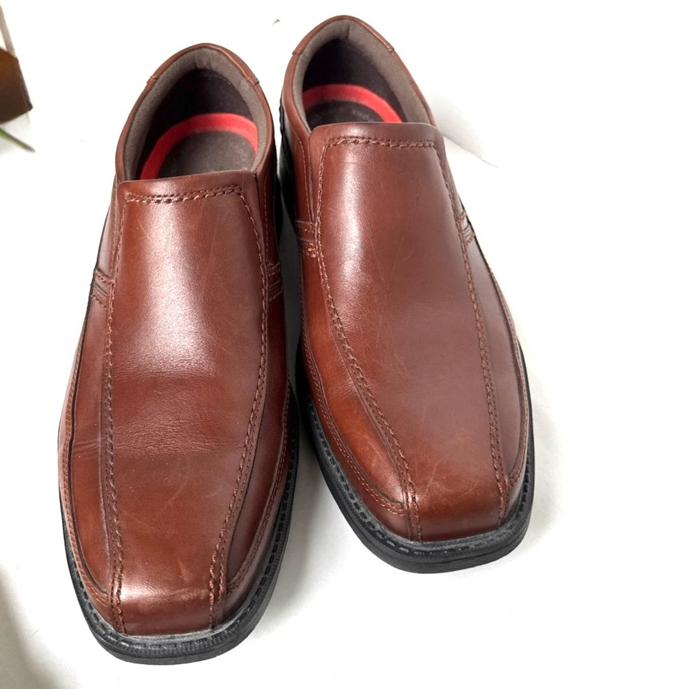 Rockport Walkability 9.5 Wide Brown Leather Loafers Slip-On Career Casual Shoes